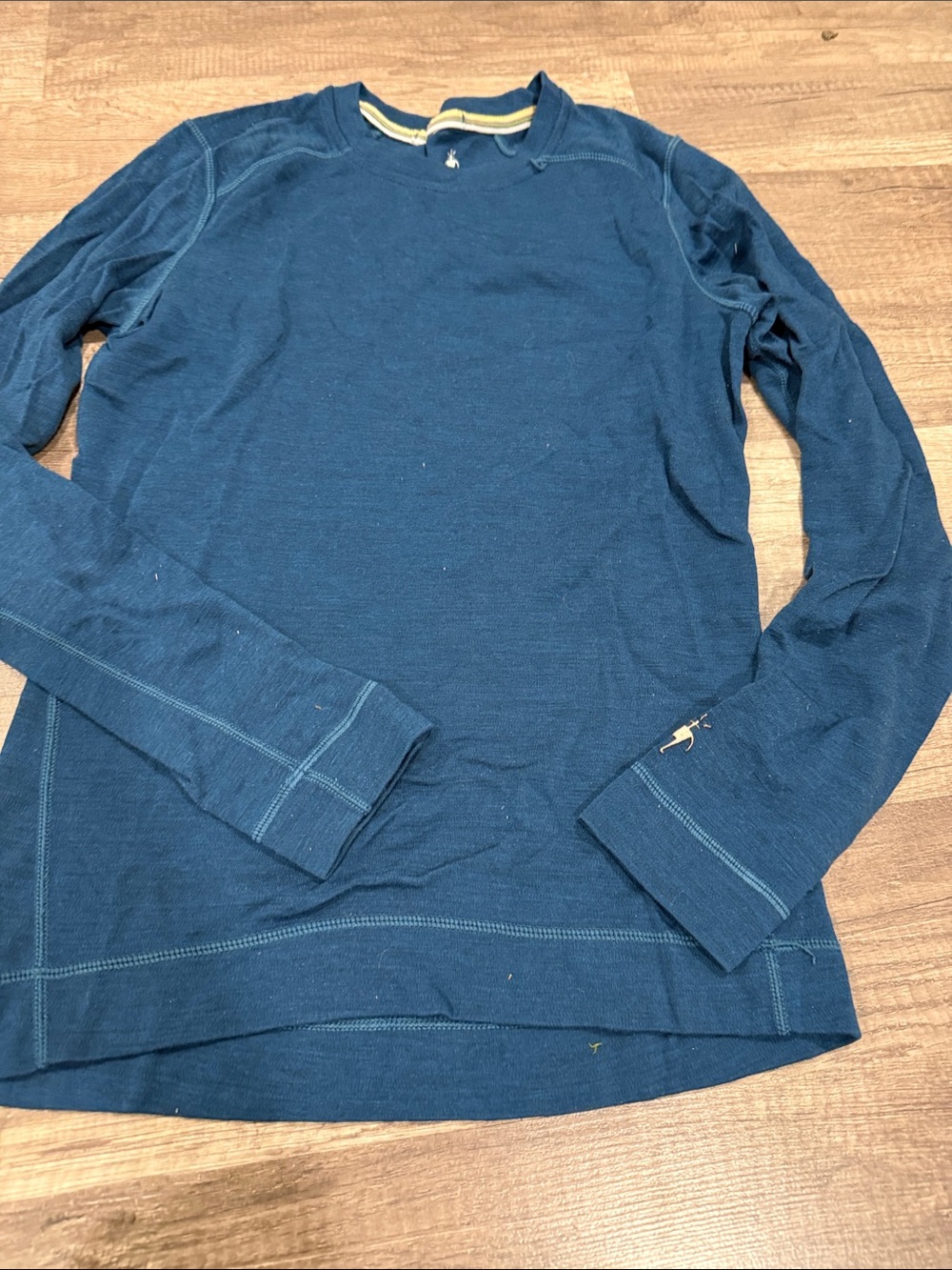 Smartwool Men's Long-Sleeve Crewneck Shirt in Navy Blue